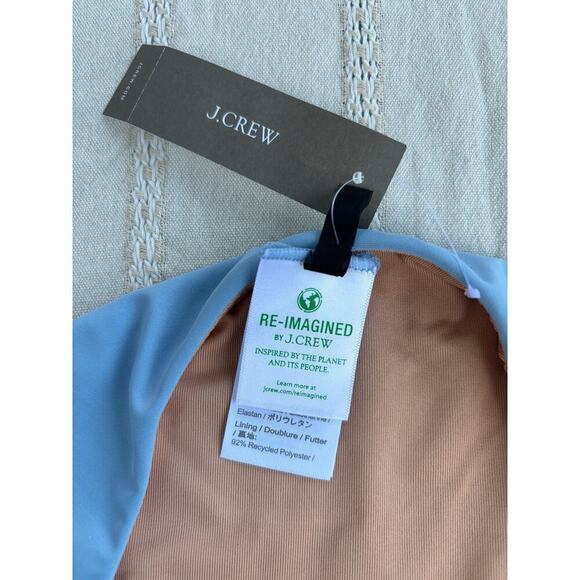 NWT J. Crew Curved-waist Cheeky Bikini Bottom, Light Blue, Sz M - Picture 4 of 5